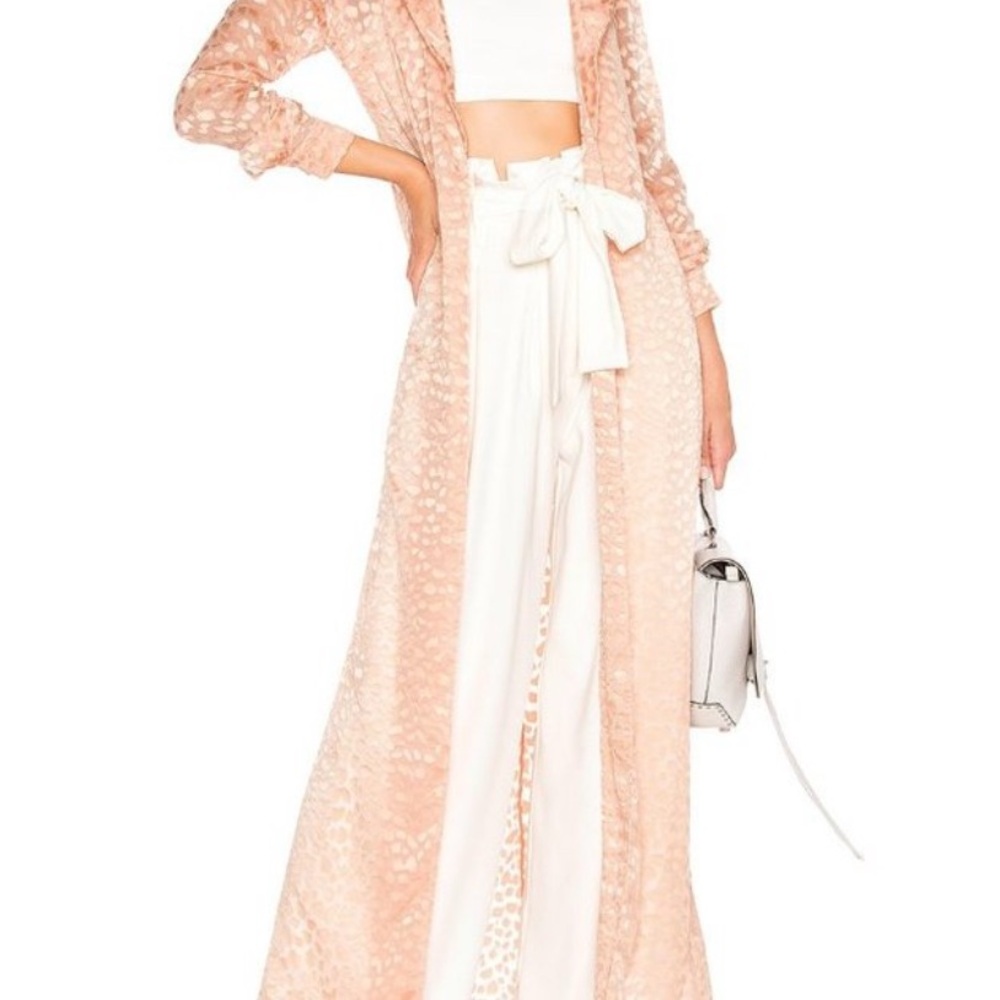 Chic Peach Long Sheer Cardigan/Duster Revolve X Chrissy Tiegen
